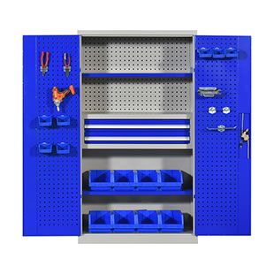 對(duì)開門二抽工具柜-藍(lán)色